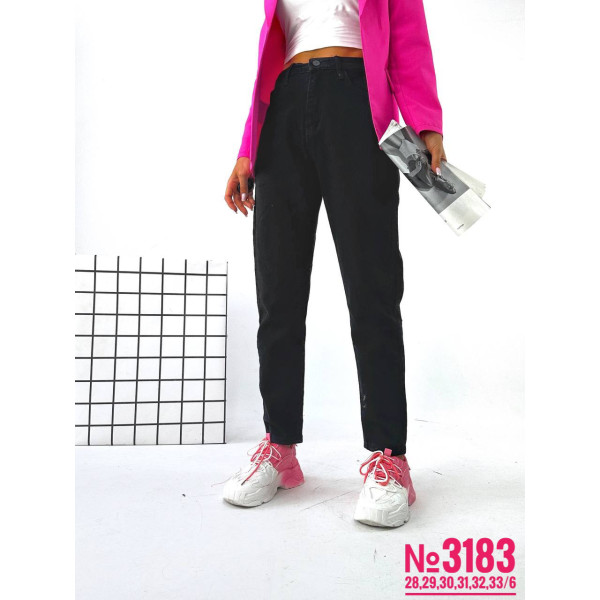 Жіночий чорний мом розмірний ряд 28,29,30,31,32,33