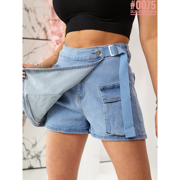 Жіночі джинсові шорти-спідниця розмірний ряд 25,26,27,28,29,30