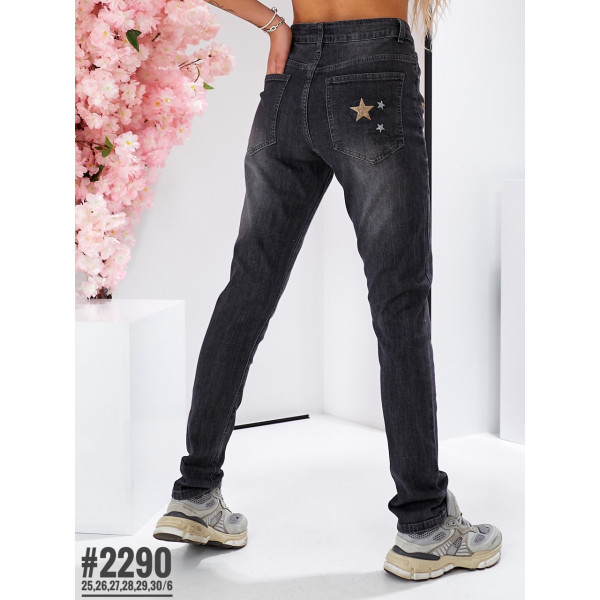Жіночі джинси з декором розмірний ряд 25 26 27 28 29 30