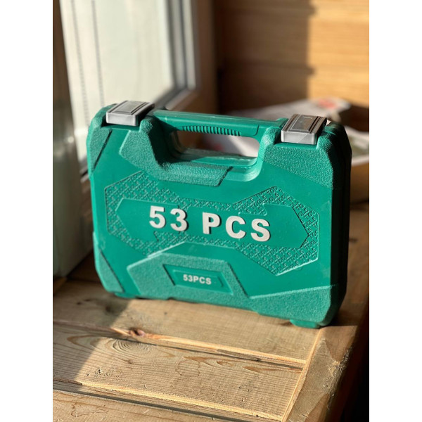 53 шт., набір інструментів з тріскачкою і торцевими головками