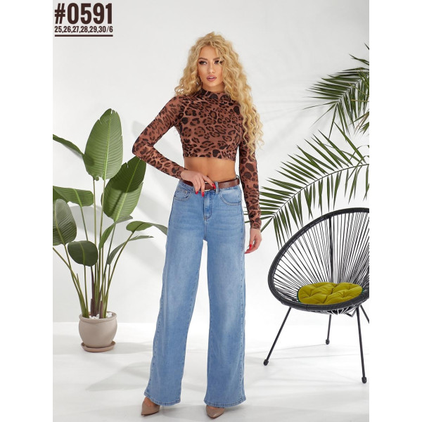 Жіночі джинси палаццо розмірний ряд 25,26,27,28,29,30