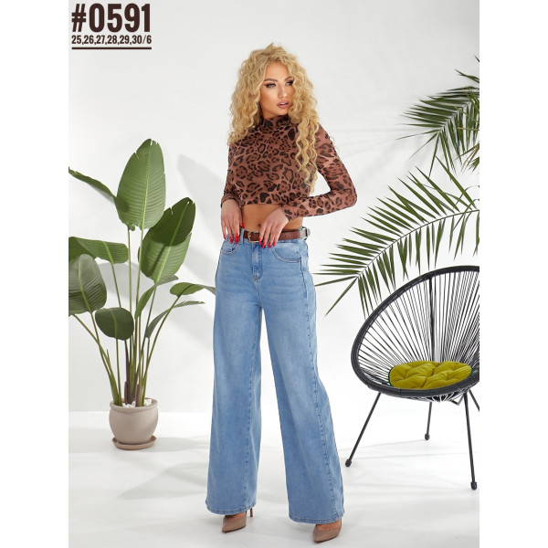 Жіночі джинси палаццо розмірний ряд 25,26,27,28,29,30