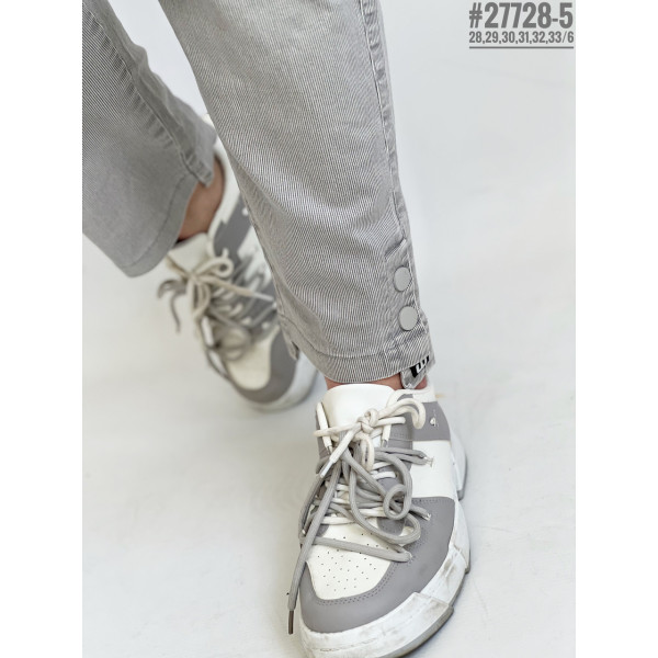 Жіночі штани у тонку смужку розмірний ряд 28,29,30,31,32,33