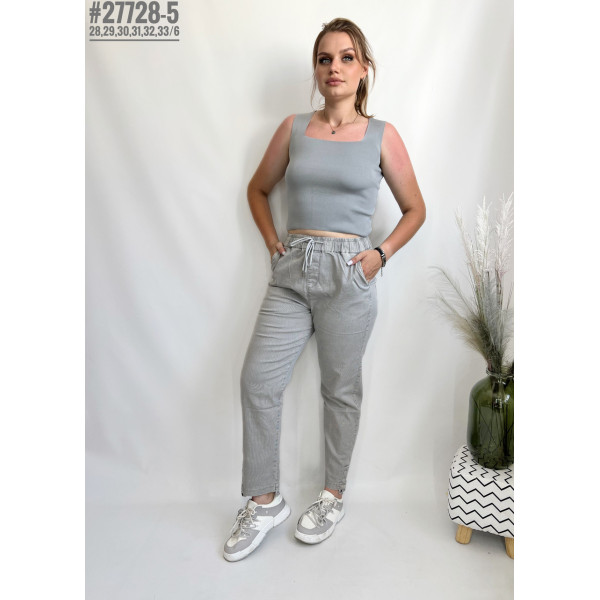 Жіночі штани у тонку смужку розмірний ряд 28,29,30,31,32,33