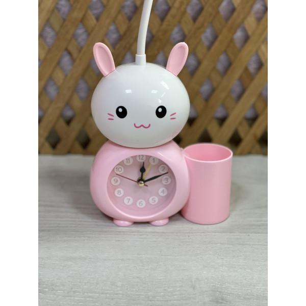 Комбінований дитячий годинник 3в1 з настільною лампою та органайзером для ручок