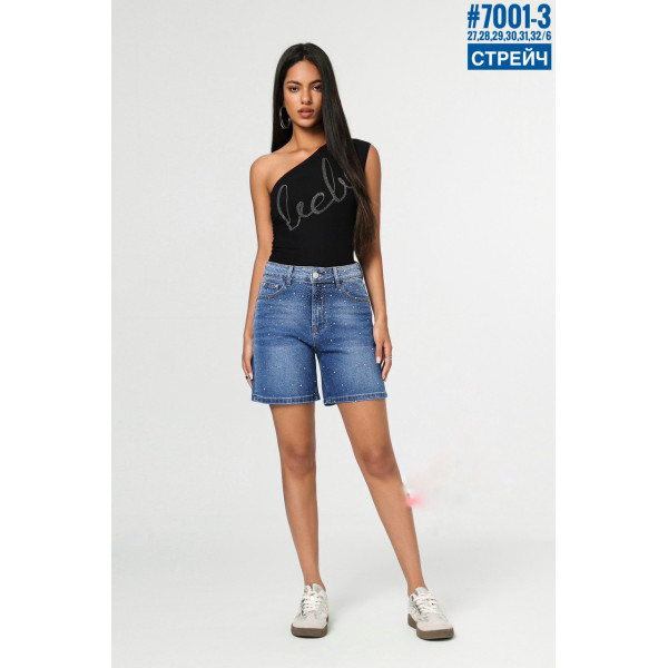 Шорти джинсові з камінцями розмірний ряд 27,28,29,30,31,32
