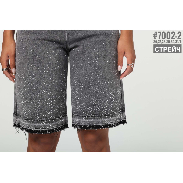 Шорти джинсові з камінцями розмірний ряд 26,27,28,29,30,31