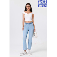 Жіночі стрейчеві двоколірні джинси зі стразами розмірний ряд  25,26,27,28,29,30
