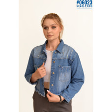 Укорочена джинсова куртка розмірний ряд S-1,M-2,L-2,XL-1