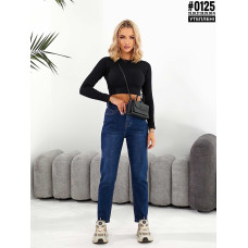 Жіночі джинси mom fit з утепленням № 0125