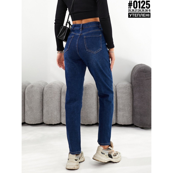 Жіночі джинси mom fit з утепленням № 0125
