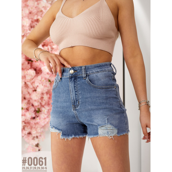 Жіночі шорти з рванкою розмірний ряд 25,26,27,28,29,30