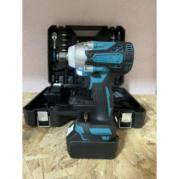 Ударний 21V 2Ah гайковерт акумуляторний з набором насадок, біт, свердл та тріскачковим ключем 39 предметів