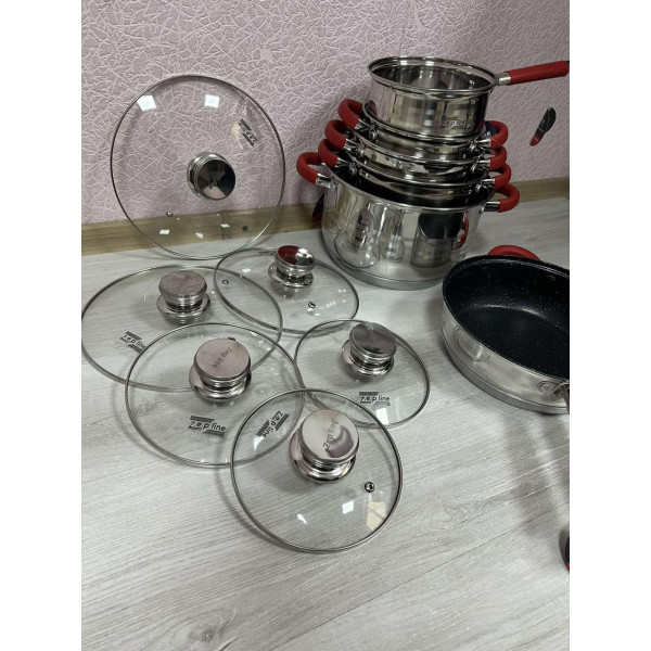 Набір посуду Zepline з нержавіючої сталі 12 предметов ZP-115