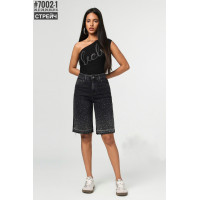 Шорти джинсові з камінцями розмірний ряд 26,27,28,29,30,31