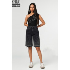 Шорти джинсові з камінцями розмірний ряд 26,27,28,29,30,31