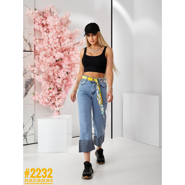 Джинси кюлоти з ременем розмірний ряд 25,26,27,28,29,30