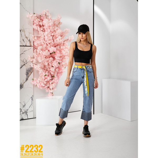 Джинси кюлоти з ременем розмірний ряд 25,26,27,28,29,30