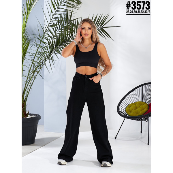 Чорні джинси палаццо розмірний ряд 28 29 30 31 32 33