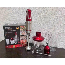 Блендер занурювальний 5в1 електричний Zepline ZP-074 блендер ручний, подрібнювач, міксер Червоний