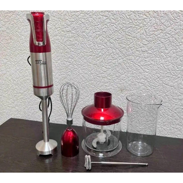 Блендер занурювальний 5в1 електричний Zepline ZP-074 блендер ручний, подрібнювач, міксер Червоний