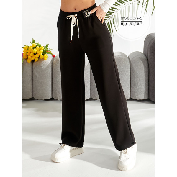 Спортивні жіночі штани на затяжках знизу №08889-1