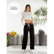 Спортивні жіночі штани на затяжках знизу №08889-1