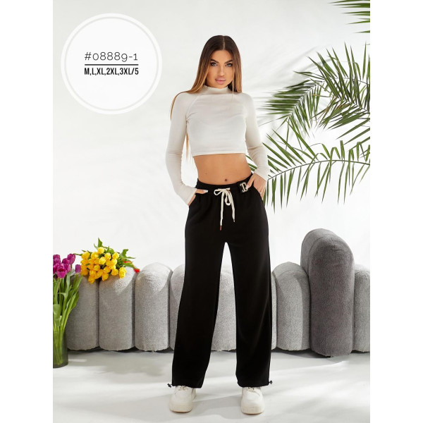 Спортивні жіночі штани на затяжках знизу №08889-1