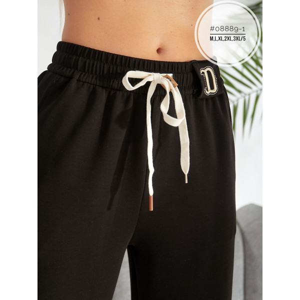 Спортивні жіночі штани на затяжках знизу №08889-1