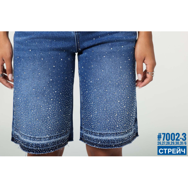 Шорти джинсові з камінцями розмірний ряд 26,27,28,29,30,31