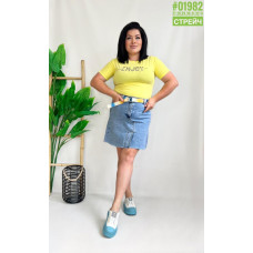 Стрейчова джинсова спідниця розмірний ряд 27,28,29,30,31,32