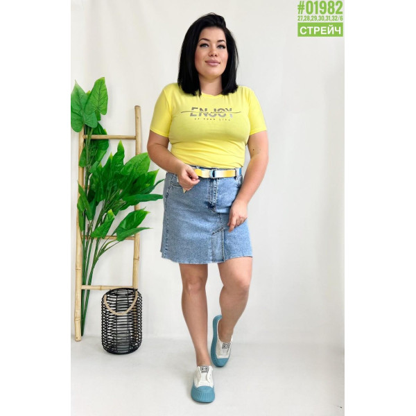 Стрейчова джинсова спідниця розмірний ряд 27,28,29,30,31,32