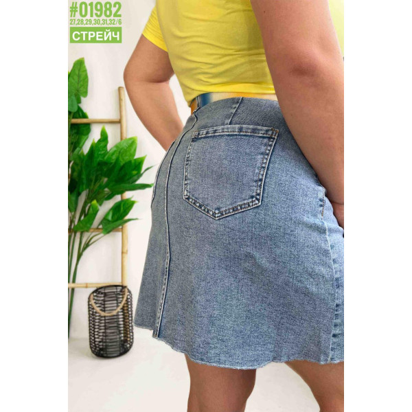 Стрейчова джинсова спідниця розмірний ряд 27,28,29,30,31,32