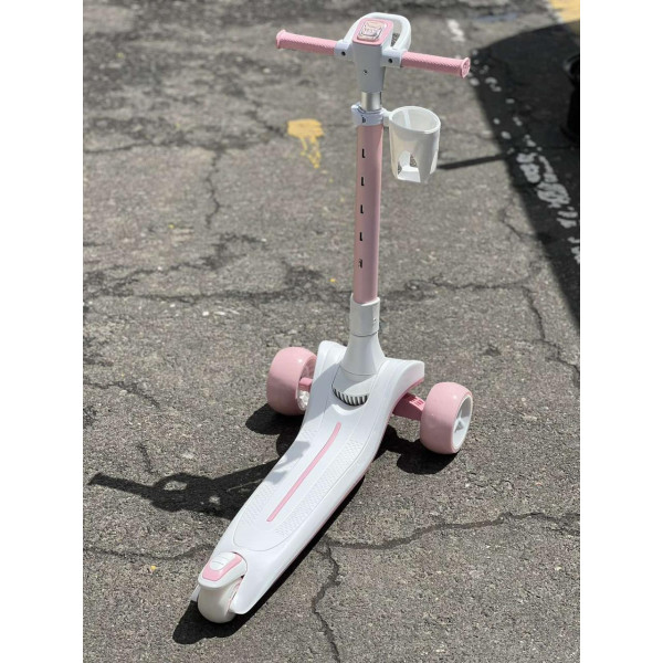 Дитячий триколісний самокат X1 складаний з підсклянником