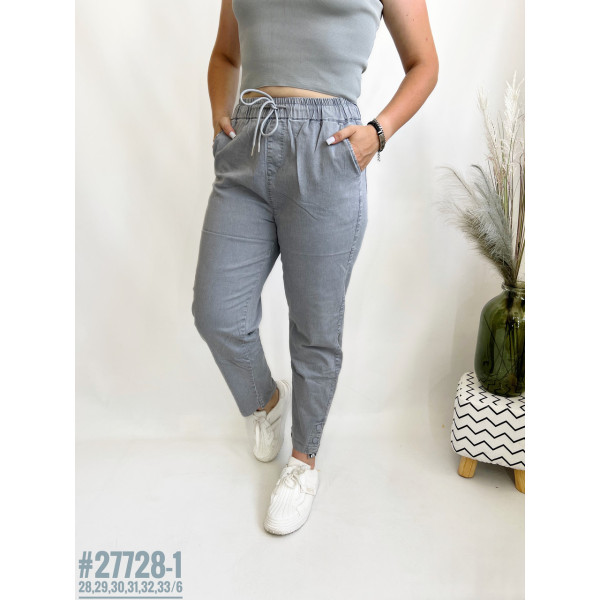 Жіночі штани у тонку смужку розмірний ряд 28,29,30,31,32,33