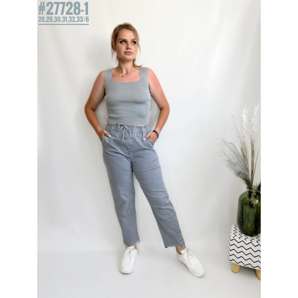 Жіночі штани у тонку смужку розмірний ряд 28,29,30,31,32,33