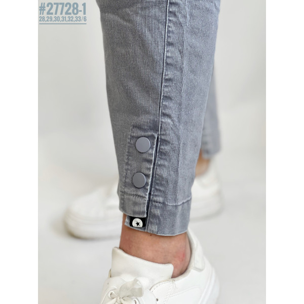 Жіночі штани у тонку смужку розмірний ряд 28,29,30,31,32,33