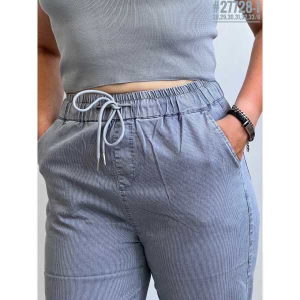 Жіночі штани у тонку смужку розмірний ряд 28,29,30,31,32,33