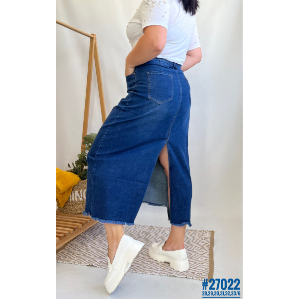 Джинсова спідниця міді розмірний ряд 28,29,30,31,32,33