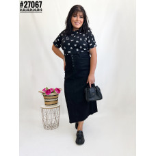 Джинсова спідниця міді розмірний ряд31,32,33,34,36,38