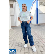 Джинси жіночі с завищеною талією розмірний ряд 25,26,27,28,29,30