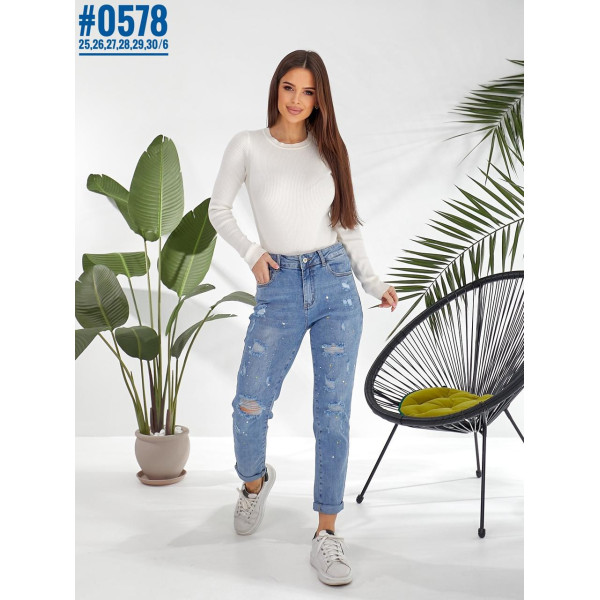 Жіночі MOM jeans розмірний ряд 25,26,27,28,29,30