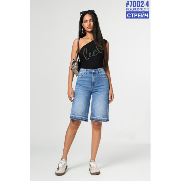 Шорти джинсові з камінцями розмірний ряд 26,27,28,29,30,31