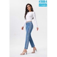 Жіночі стрейчеві двоколірні джинси зі стразами розмірний ряд  25,26,27,28,29,30