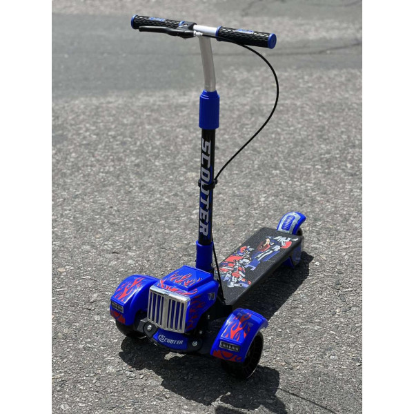 3-х колісний дитячий самокат з ручним гальмом, регульований, складаний