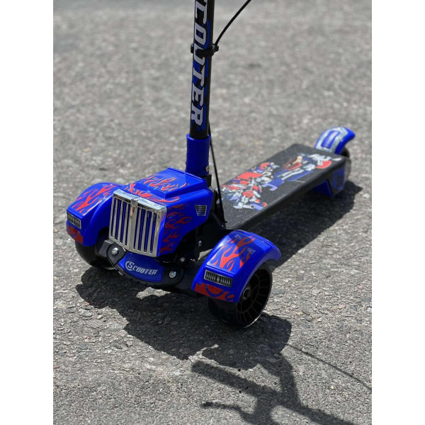 3-х колісний дитячий самокат з ручним гальмом, регульований, складаний