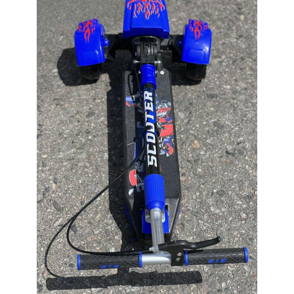 3-х колісний дитячий самокат з ручним гальмом, регульований, складаний