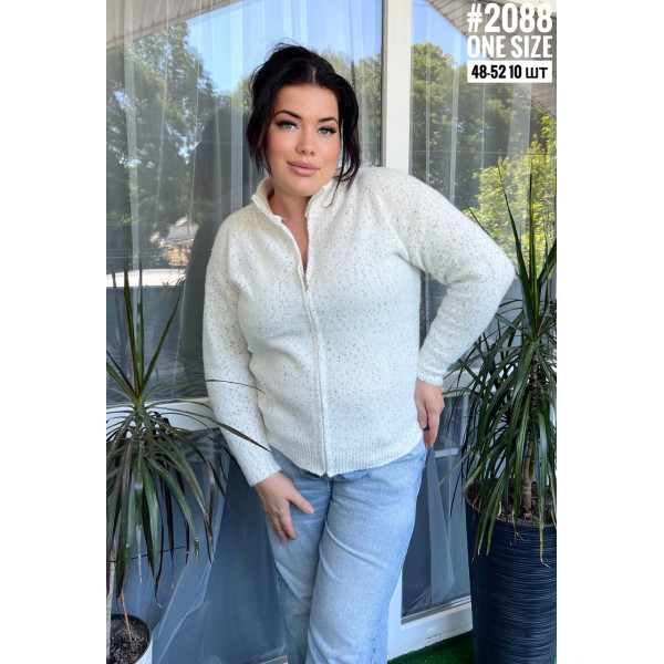 Жіноча кофта на блискавці в універсальному розмірі 46-52