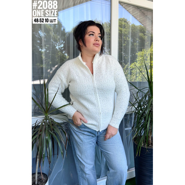 Жіноча кофта на блискавці в універсальному розмірі 46-52