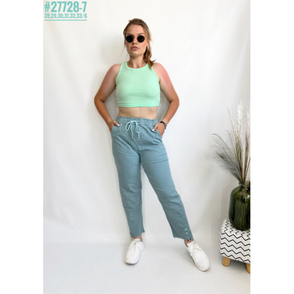 Жіночі штани у тонку смужку розмірний ряд 28,29,30,31,32,33